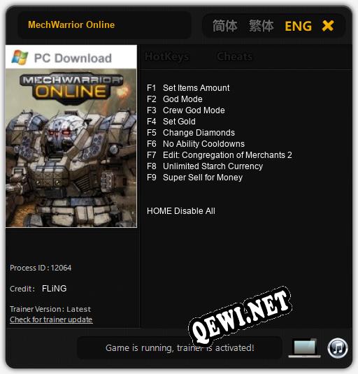 MechWarrior Online: Трейнер +9 [v1.1]