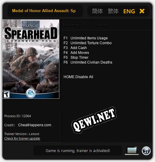 Medal of Honor Allied Assault: Spearhead: Читы, Трейнер +6 [CheatHappens.com]