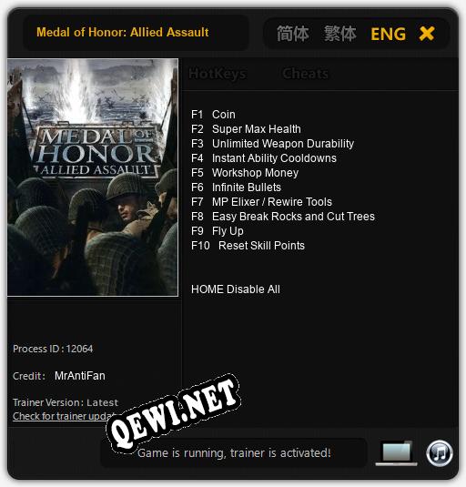 Medal of Honor: Allied Assault: Трейнер +10 [v1.6]