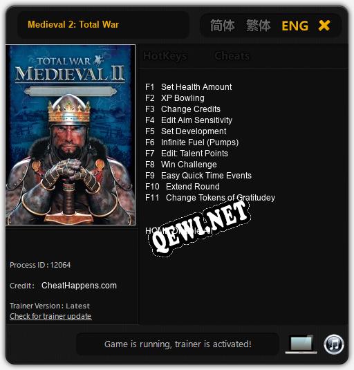 Medieval 2: Total War: Читы, Трейнер +11 [CheatHappens.com]