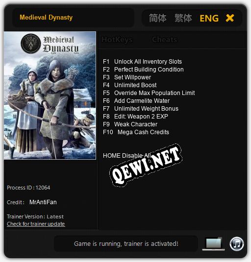Medieval Dynasty: Читы, Трейнер +10 [MrAntiFan]