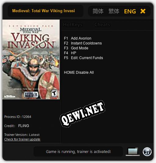 Medieval: Total War Viking Invasion: ТРЕЙНЕР И ЧИТЫ (V1.0.58)