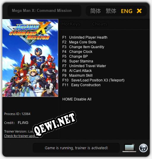 Трейнер для Mega Man X: Command Mission [v1.0.3]