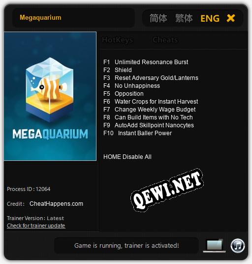 Megaquarium: Читы, Трейнер +10 [CheatHappens.com]