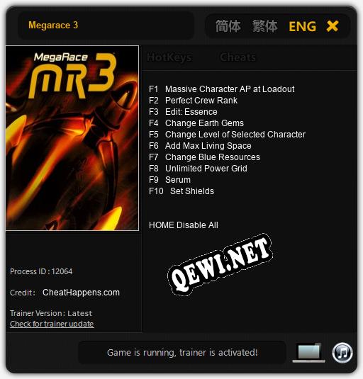 Megarace 3: Читы, Трейнер +10 [CheatHappens.com]