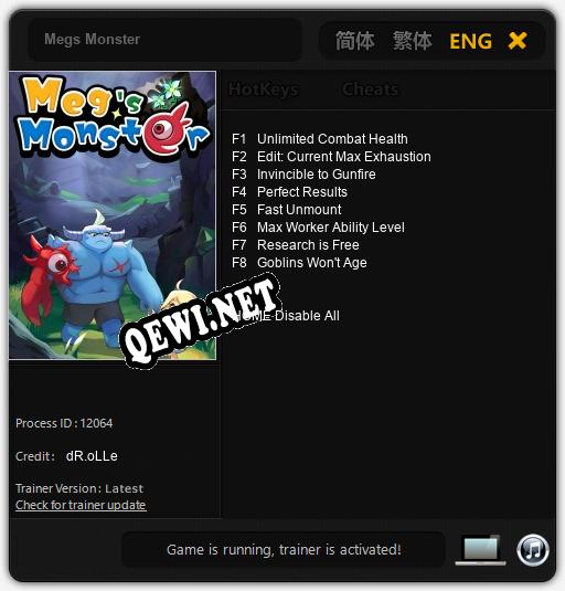 Megs Monster: Трейнер +8 [v1.6]