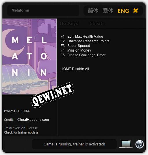 Трейнер для Melatonin [v1.0.9]