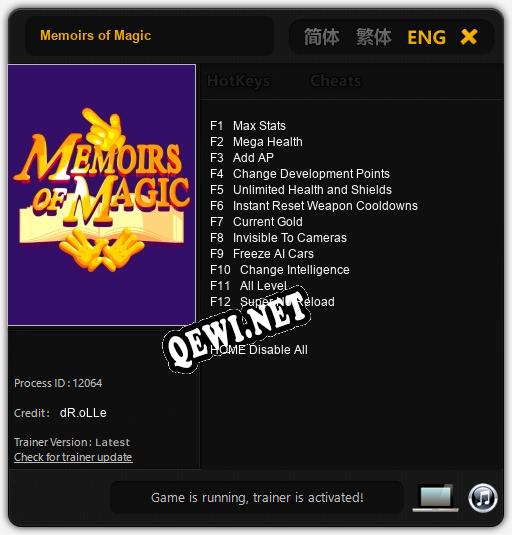Memoirs of Magic: Трейнер +12 [v1.9]