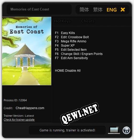 Трейнер для Memories of East Coast [v1.0.9]