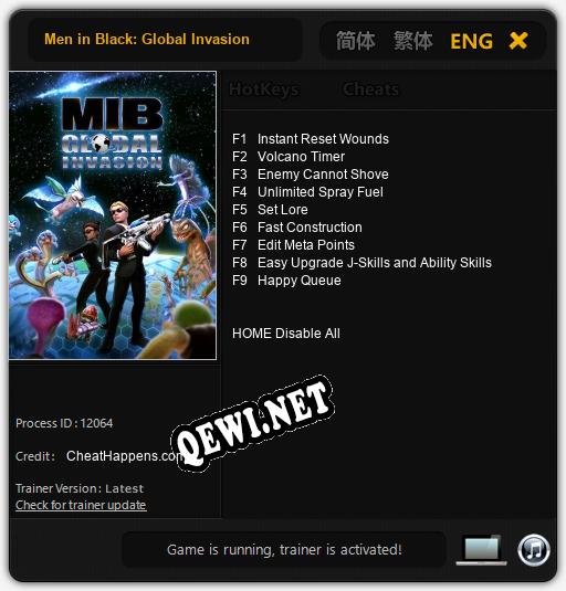 Men in Black: Global Invasion: Читы, Трейнер +9 [CheatHappens.com]