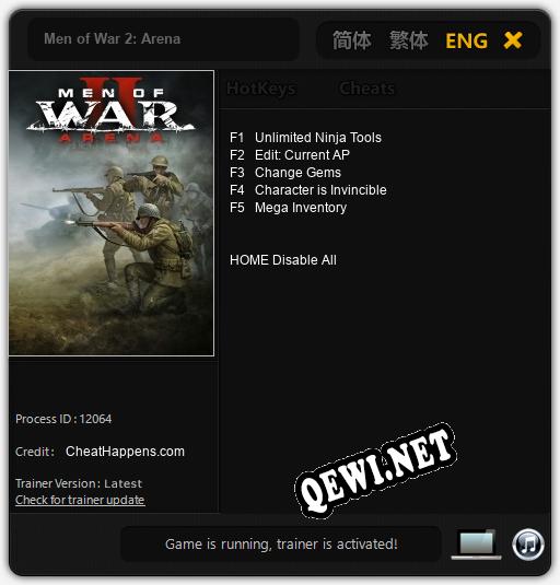 Men of War 2: Arena: ТРЕЙНЕР И ЧИТЫ (V1.0.30)