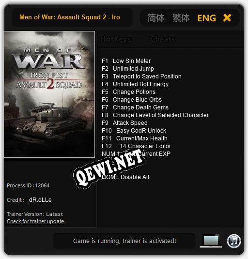 Трейнер для Men of War: Assault Squad 2 - Iron Fist [v1.0.8]