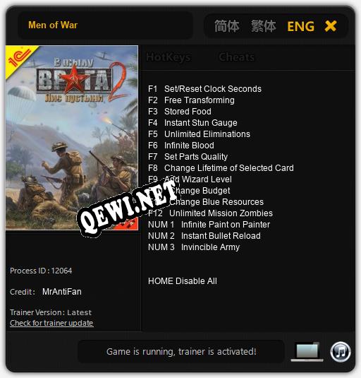 Men of War: Трейнер +15 [v1.1]