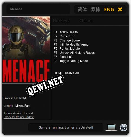 Menace: Читы, Трейнер +8 [MrAntiFan]