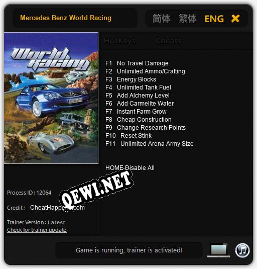 Трейнер для Mercedes Benz World Racing [v1.0.1]