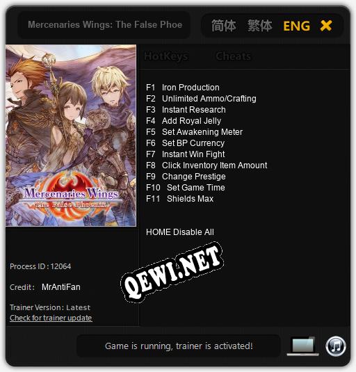 Mercenaries Wings: The False Phoenix: Читы, Трейнер +11 [MrAntiFan]