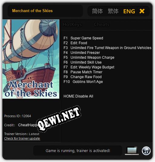 Трейнер для Merchant of the Skies [v1.0.9]