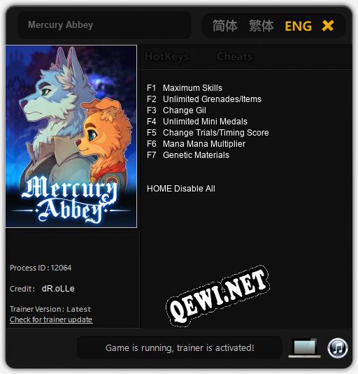 Mercury Abbey: ТРЕЙНЕР И ЧИТЫ (V1.0.29)