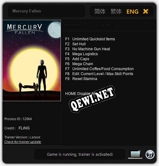Mercury Fallen: ТРЕЙНЕР И ЧИТЫ (V1.0.51)