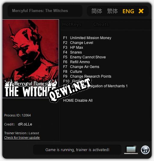 Mercyful Flames: The Witches: Читы, Трейнер +11 [dR.oLLe]
