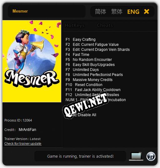 Mesmer: Трейнер +13 [v1.6]