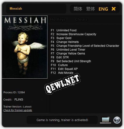 Messiah: ТРЕЙНЕР И ЧИТЫ (V1.0.66)