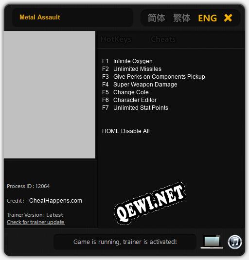 Трейнер для Metal Assault [v1.0.8]