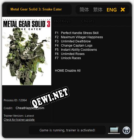 Metal Gear Solid 3: Snake Eater: Трейнер +7 [v1.1]