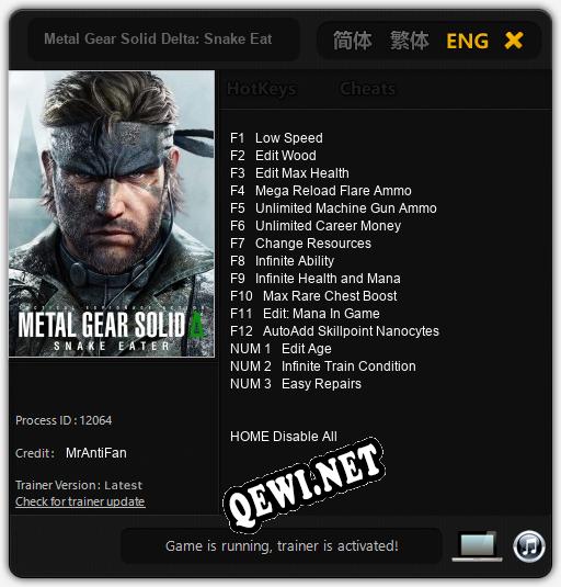 Metal Gear Solid Delta: Snake Eater: Трейнер +15 [v1.2]