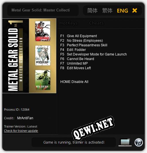 Metal Gear Solid: Master Collection Vol. 1: Читы, Трейнер +8 [MrAntiFan]
