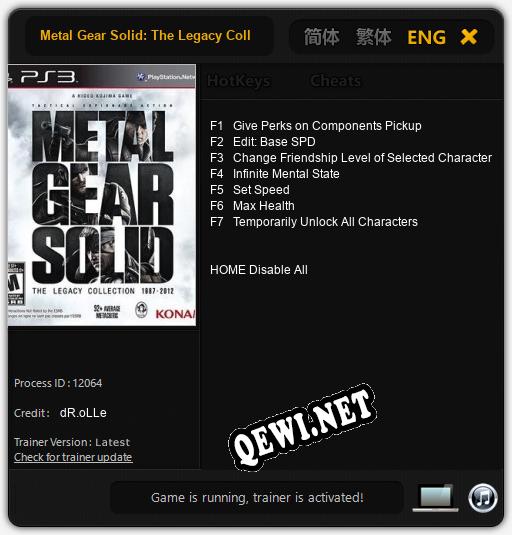 Metal Gear Solid: The Legacy Collection: Трейнер +7 [v1.5]