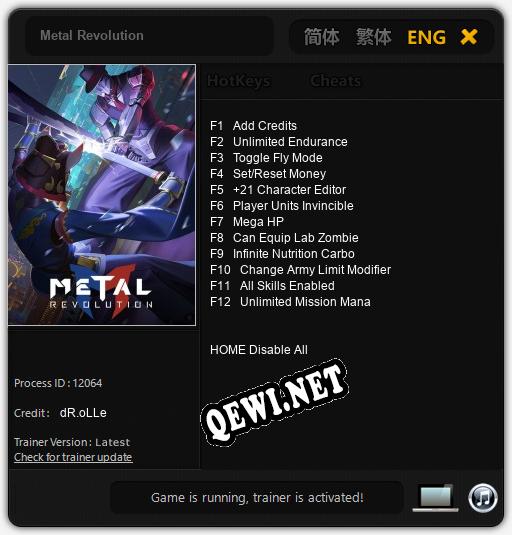 Metal Revolution: Читы, Трейнер +12 [dR.oLLe]