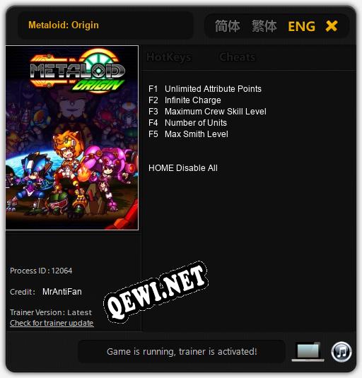 Metaloid: Origin: ТРЕЙНЕР И ЧИТЫ (V1.0.30)