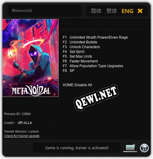 Metavoidal: Трейнер +8 [v1.9]