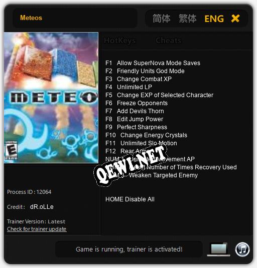 Meteos: Трейнер +15 [v1.2]