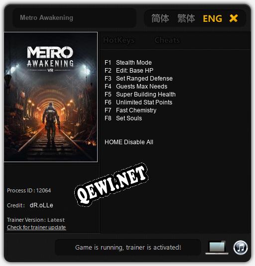 Metro Awakening: ТРЕЙНЕР И ЧИТЫ (V1.0.94)