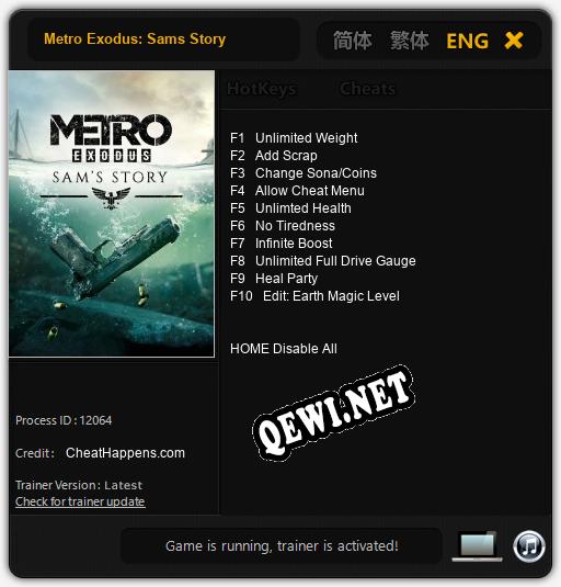 Metro Exodus: Sams Story: Читы, Трейнер +10 [CheatHappens.com]