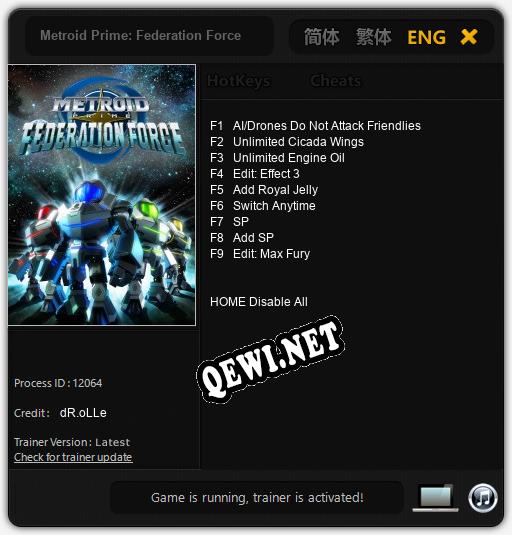Metroid Prime: Federation Force: ТРЕЙНЕР И ЧИТЫ (V1.0.63)