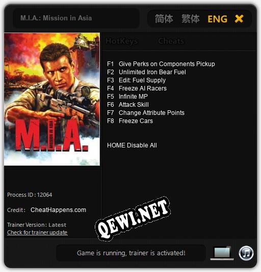 Трейнер для M.I.A.: Mission in Asia [v1.0.1]