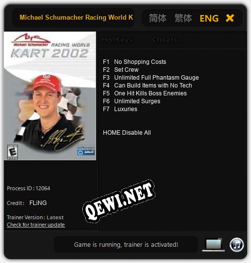 Трейнер для Michael Schumacher Racing World Kart 2002 [v1.0.8]