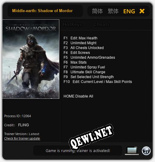 Middle-earth: Shadow of Mordor: Читы, Трейнер +10 [FLiNG]