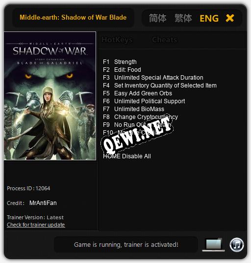 Middle-earth: Shadow of War Blade of Galadriel: Читы, Трейнер +10 [MrAntiFan]
