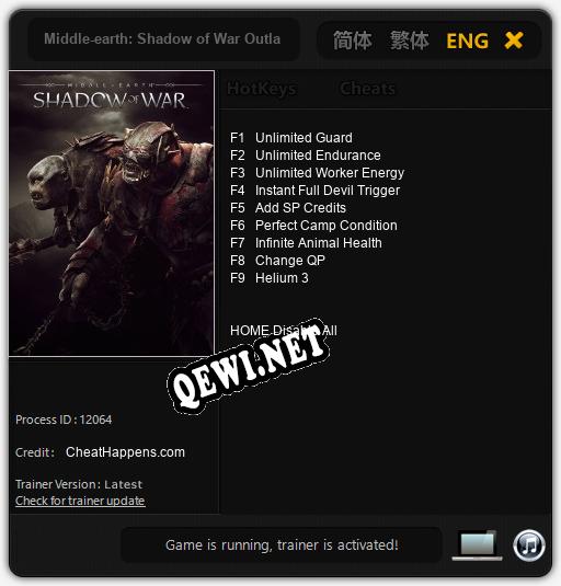 Трейнер для Middle-earth: Shadow of War Outlaw Tribe Nemesis [v1.0.5]