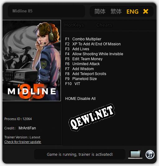 Трейнер для Midline 85 [v1.0.5]