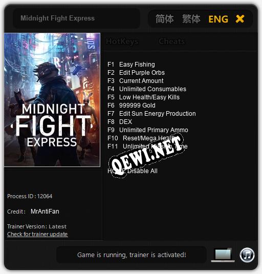Midnight Fight Express: ТРЕЙНЕР И ЧИТЫ (V1.0.15)