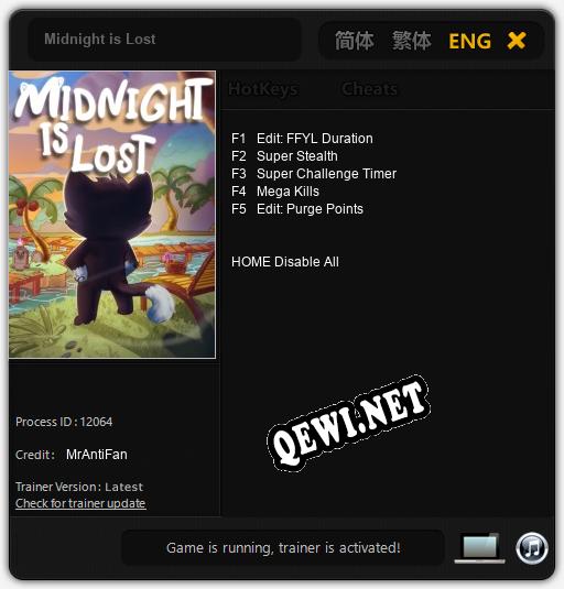 Midnight is Lost: ТРЕЙНЕР И ЧИТЫ (V1.0.35)
