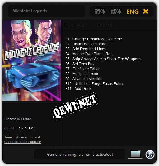 Трейнер для Midnight Legends [v1.0.5]