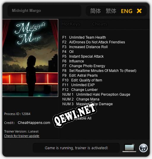 Трейнер для Midnight Margo [v1.0.4]