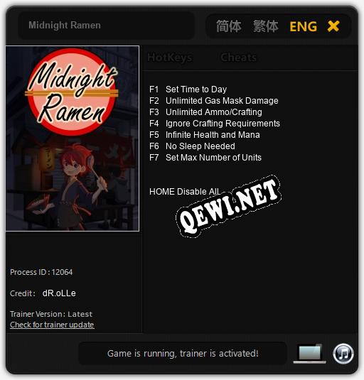 Трейнер для Midnight Ramen [v1.0.7]