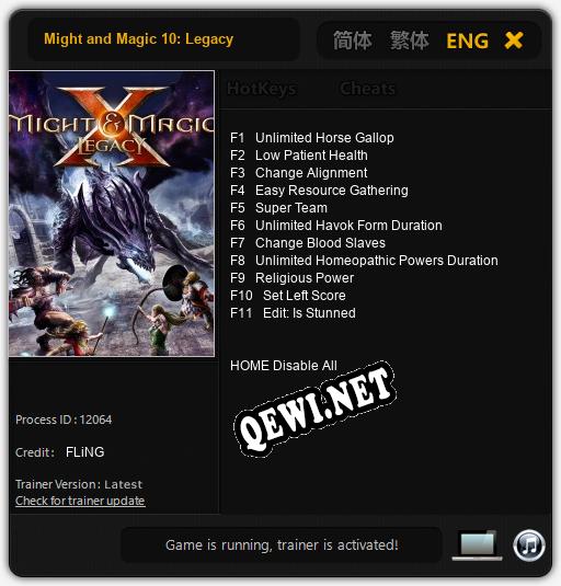 Might and Magic 10: Legacy: Трейнер +11 [v1.6]